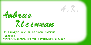 ambrus kleinman business card